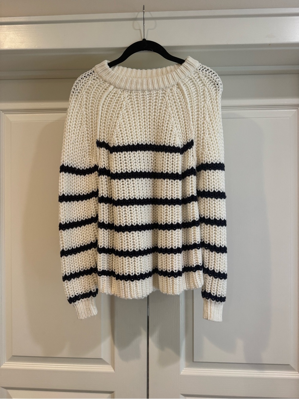 Tommy Bahama Cream & Navy Striped Women's Sweater